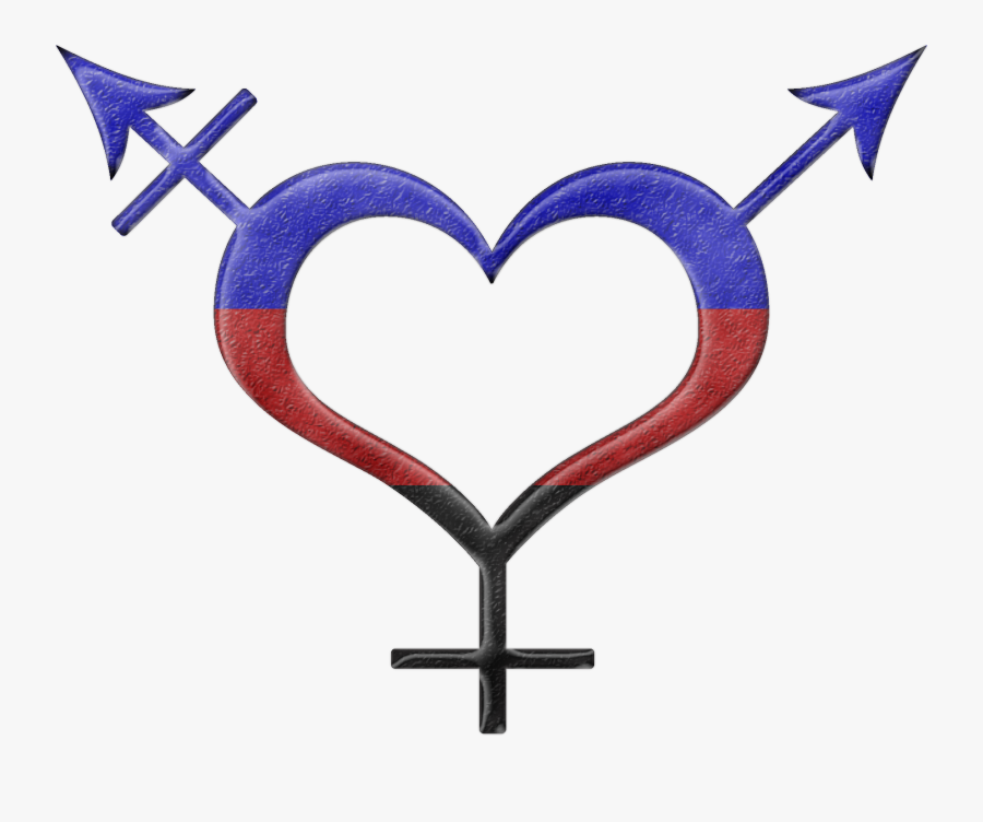 Transgender Symbol Heart, Transparent Clipart