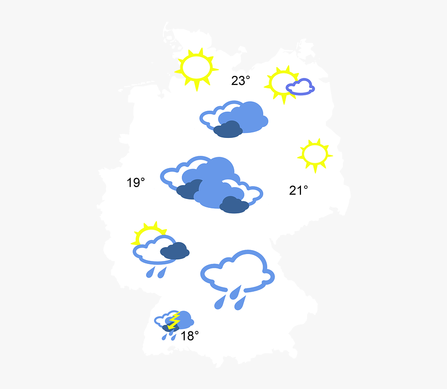 Weather Forecast, Severe Weather 2016, Sun, Wind, Rain - Munich On Map Png, Transparent Clipart