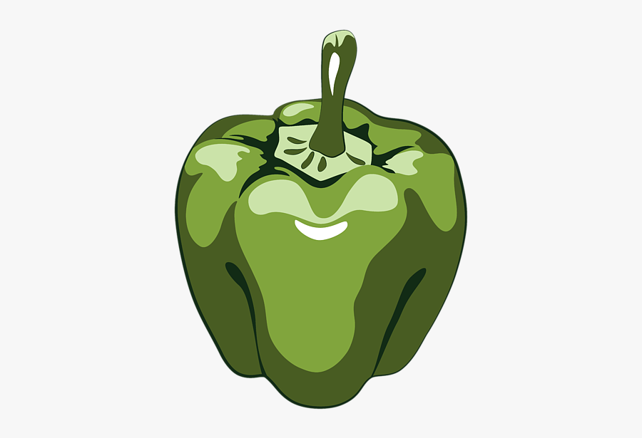 Green Bell Pepper, Transparent Clipart
