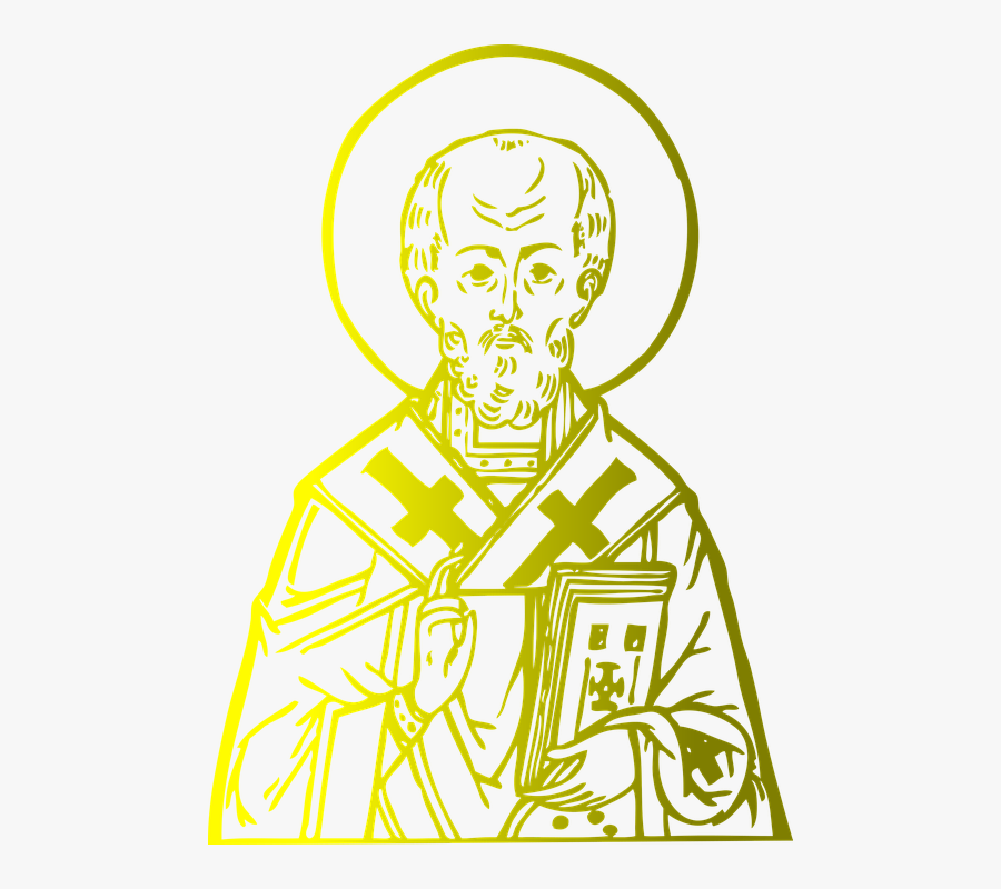 Christian, Saint, Christianity, Religious, Religion - St Nicholas Icon Coloring Page, Transparent Clipart