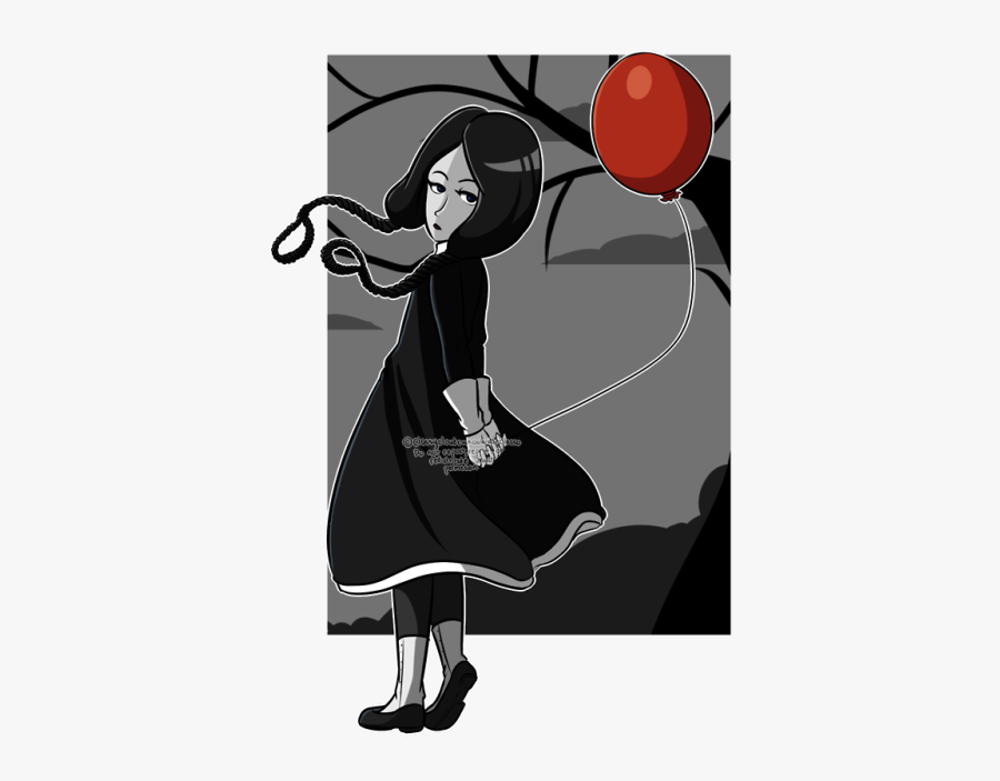 Wednesday Addams Noose Hair, Transparent Clipart