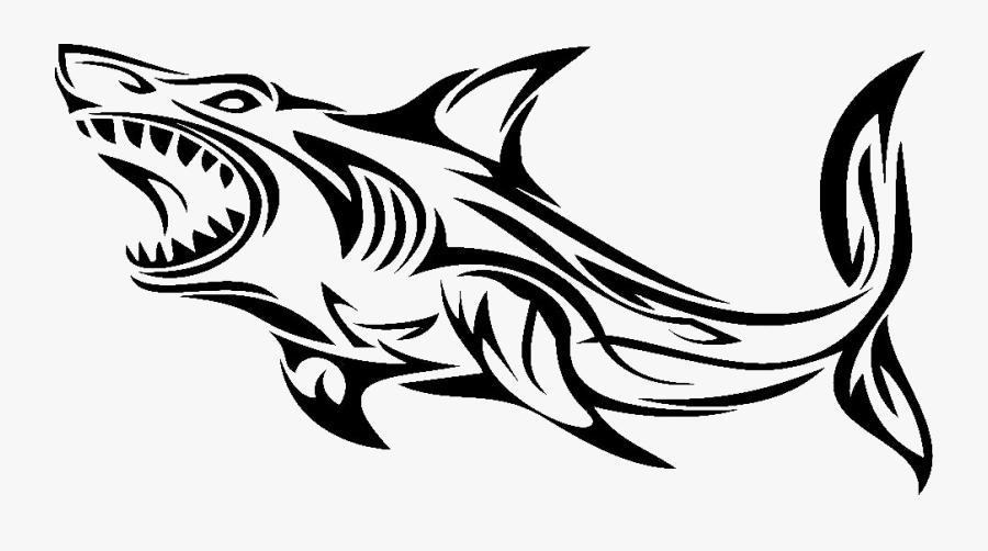 Ktc Logo B - Great White Shark Tribal Tattoo, Transparent Clipart