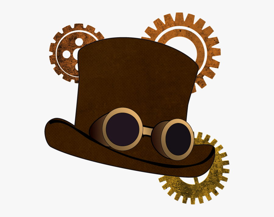 Steampunk Hat And Gears - Steampunk Hat Vector, Transparent Clipart