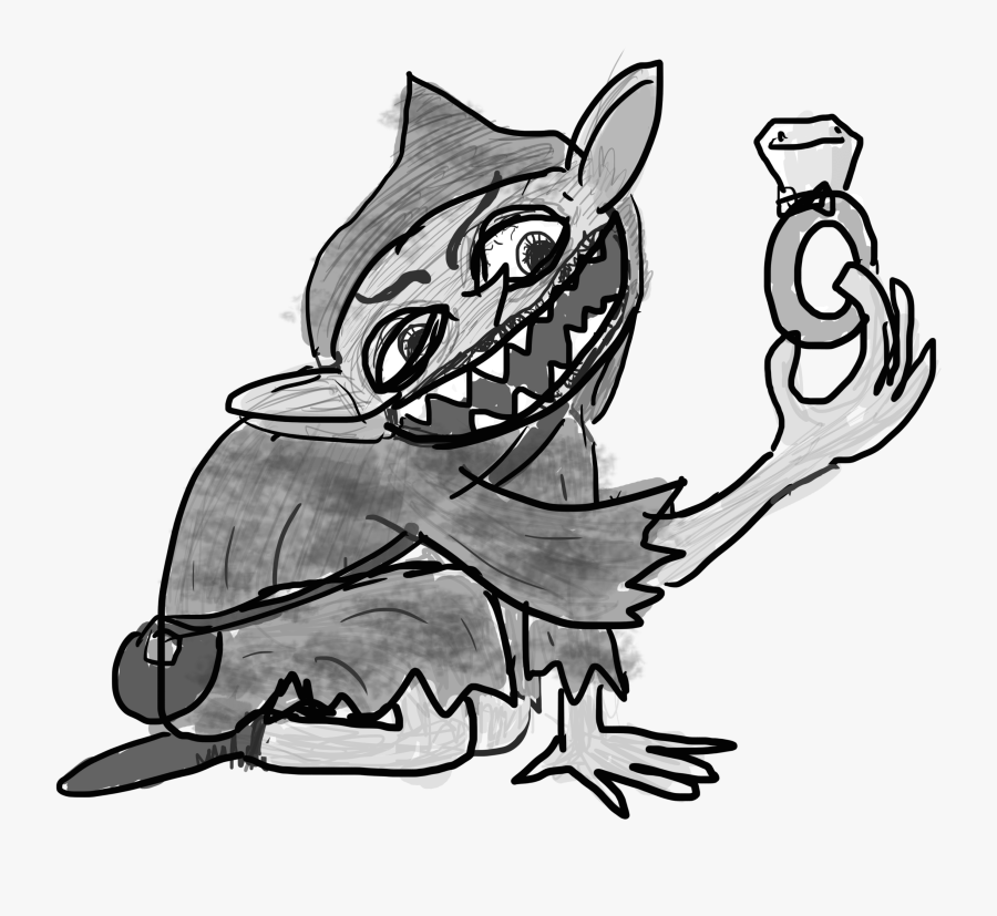 A Drow Holding A Ring - Cartoon, Transparent Clipart