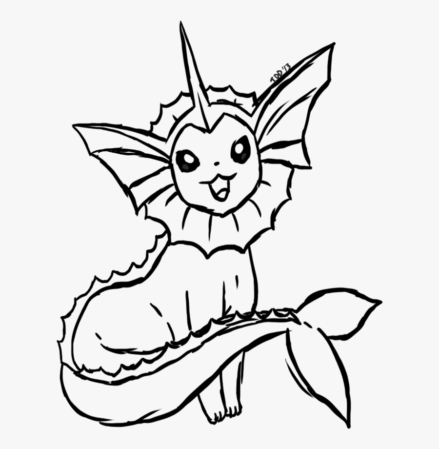 Transparent Pages Png - Vaporeon Black And White, Transparent Clipart