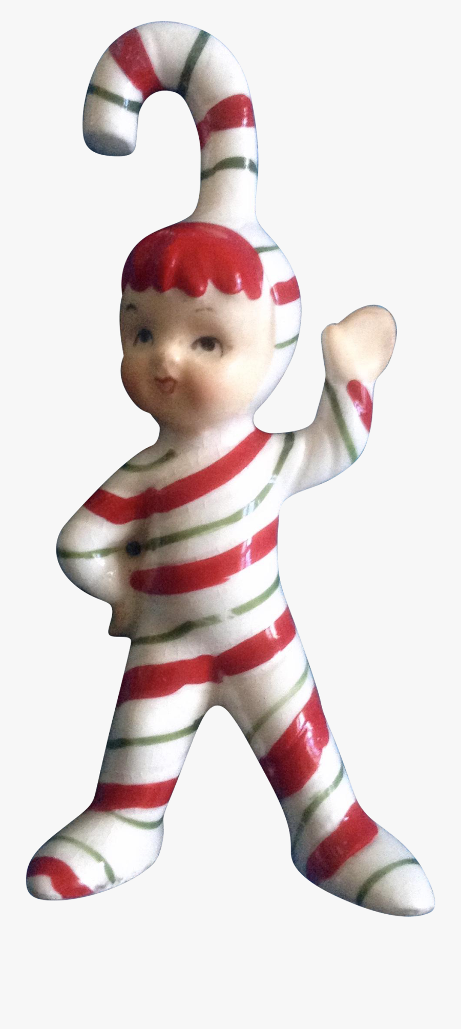 Geo Z Lefton Candy Cane Pixie Elf Christmas Vintage - Figurine, Transparent Clipart