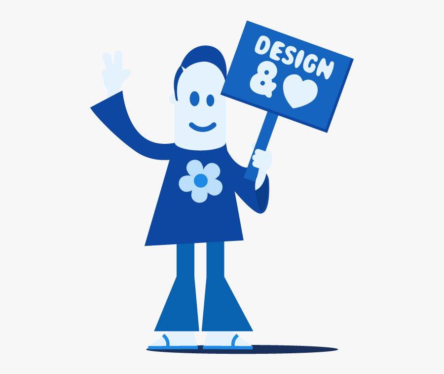 Graphic Design Hippie Illustration With Love Design - Cartoon, Transparent Clipart