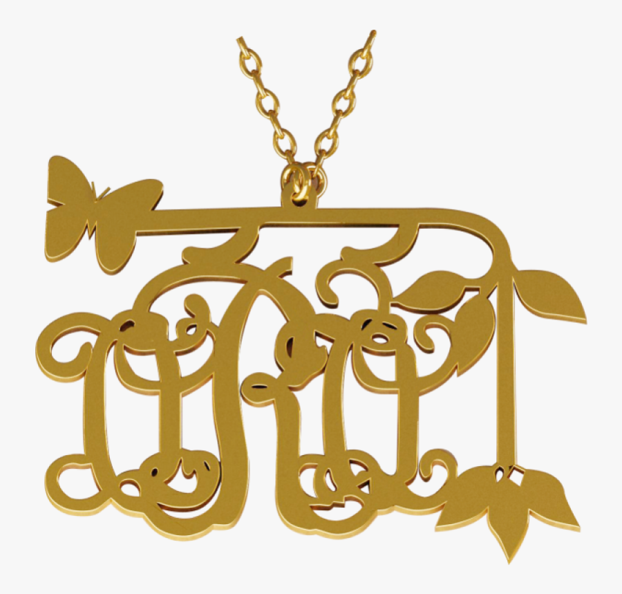 Victorian Style Personalized Monogram Name Initial, Transparent Clipart