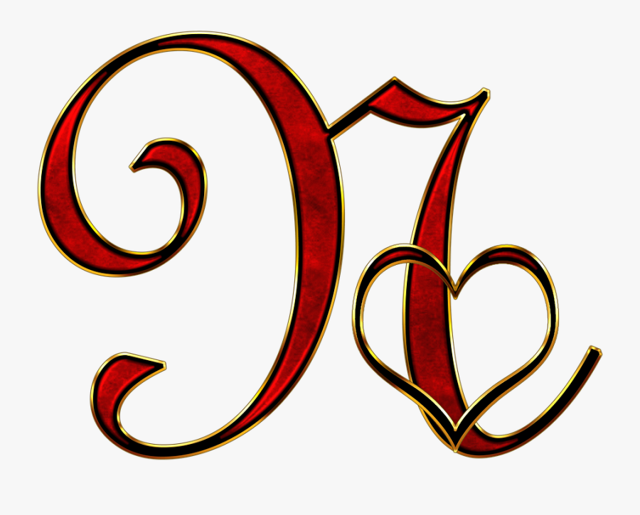 Alphabet, Letter, Initial, Heart, Background - Letter N Png, Transparent Clipart
