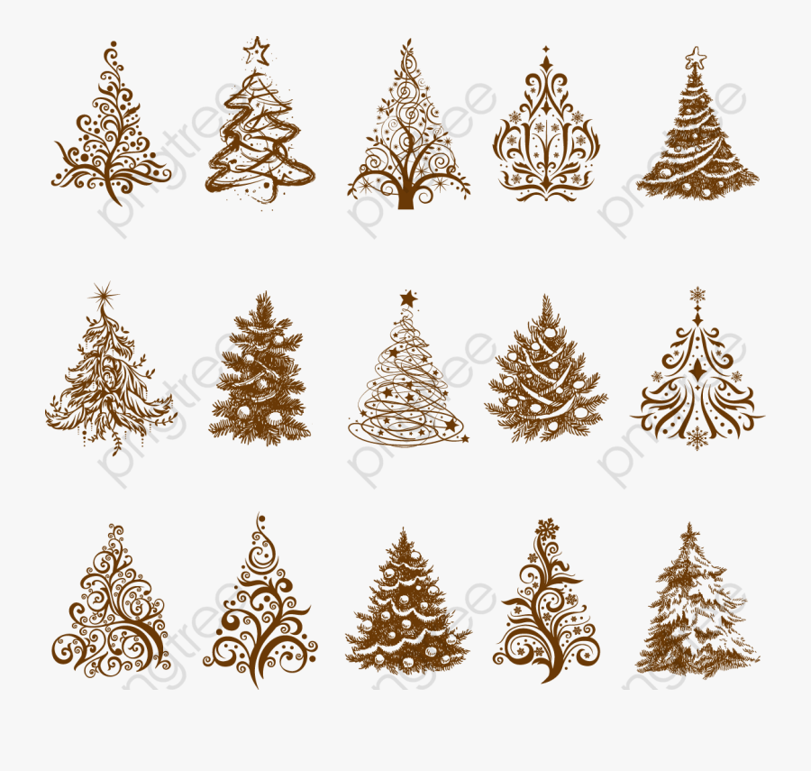 Clip Art Vintage Pine Tree Clipart - Christmas Tree Drawing Ideas, Transparent Clipart