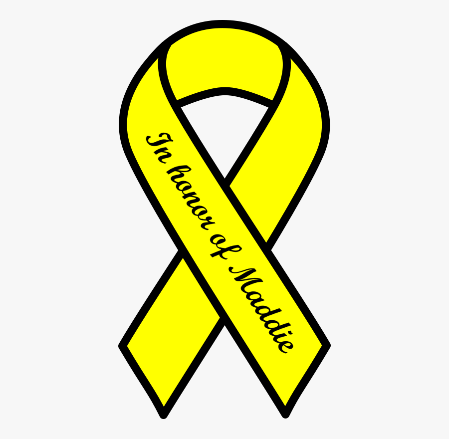 Yellowcancerribbonmaddie - Yellow Breast Cancer Ribbon, Transparent Clipart