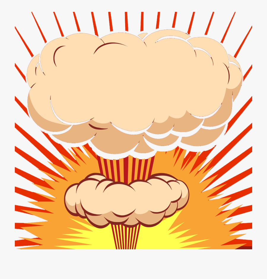 Mushroom Cloud Explosion Cartoon Comics - Transparent Mushroom Cloud Cartoon Explosion, Transparent Clipart