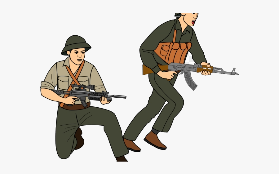 Soldier Battle Clipart Vietnam War Clip Art Transparent - Vietnam War Soldiers Cartoon, Transparent Clipart