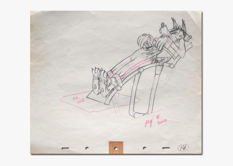 Big Bad Wolf, Disney Studios, Original Graphite Pencil - Sketch, Transparent Clipart