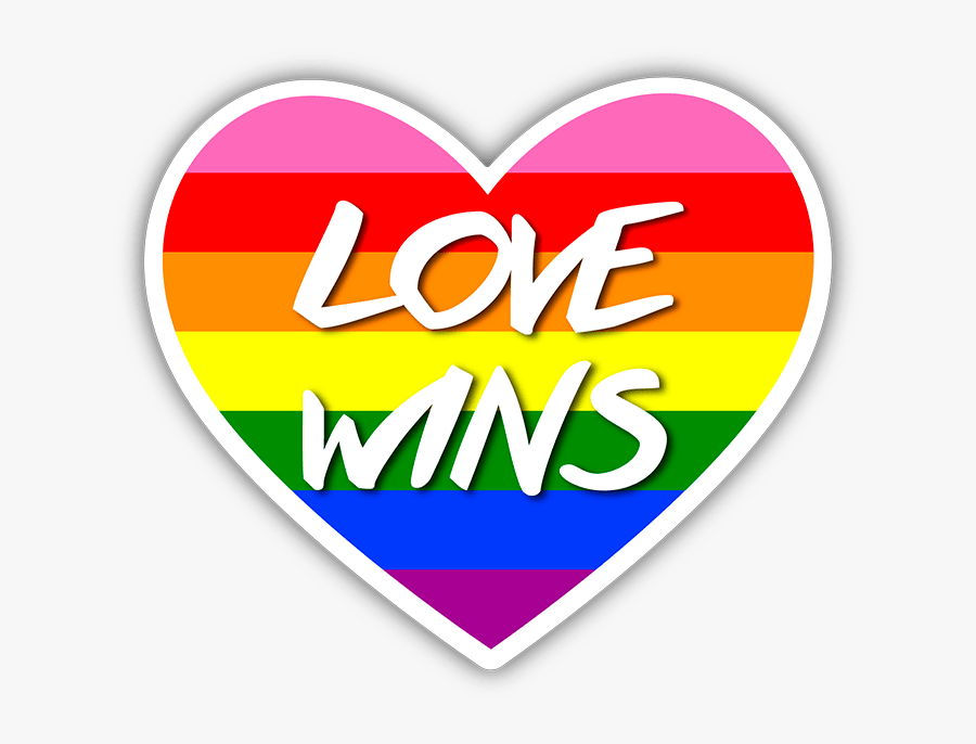 Love Wins Gay Pride Heart Flag Sticker - Pride Heart Love Wins, Transparent Clipart