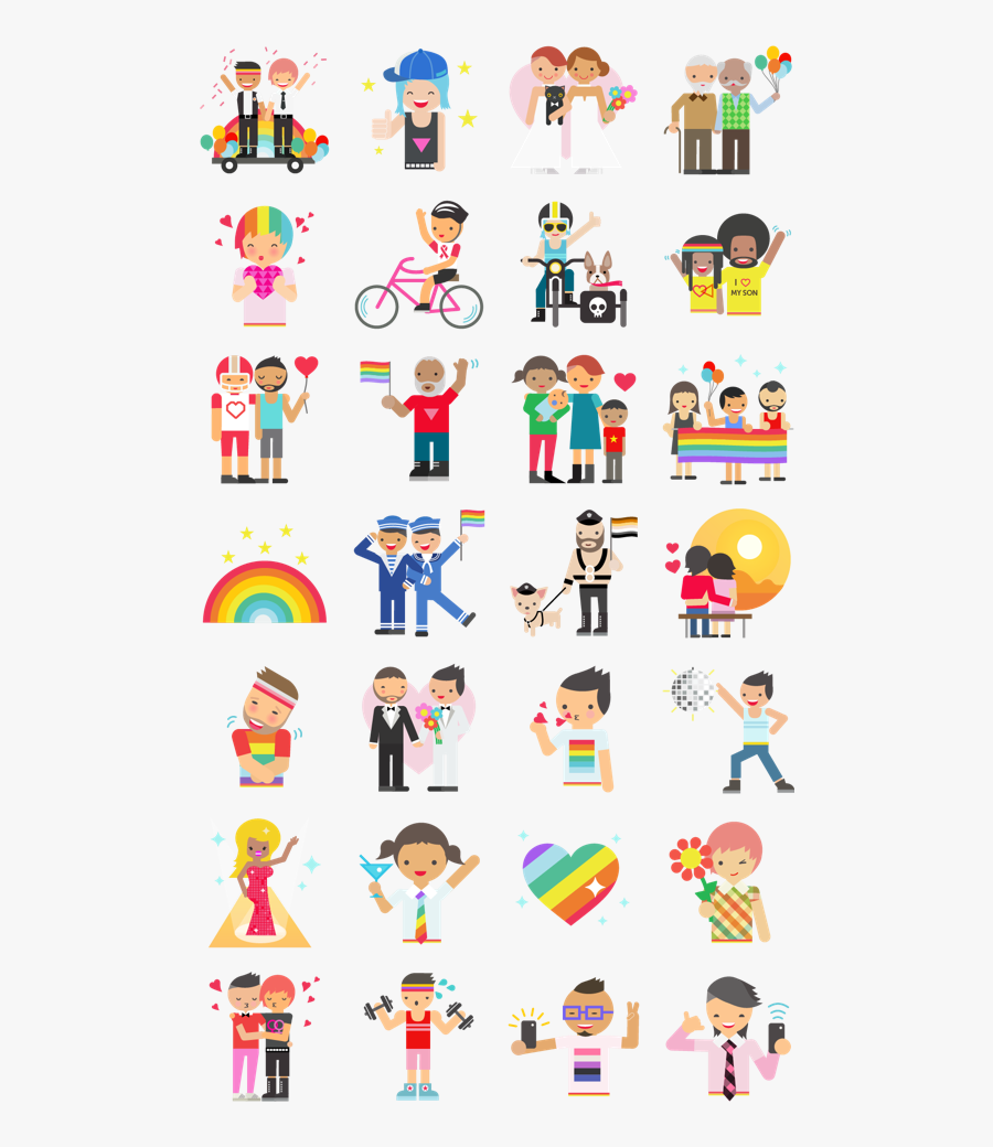 Facebook Pride Stickers, Transparent Clipart