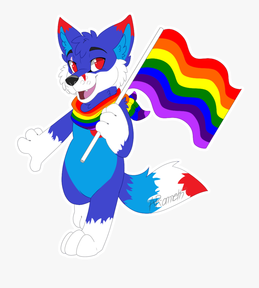 Gay Pride Fox - Cartoon, Transparent Clipart