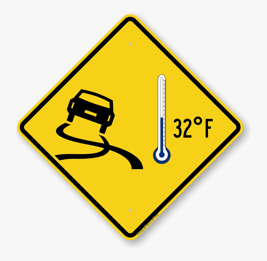Clip Art Icy Thermometer - Icy Road Warning Signs, Transparent Clipart