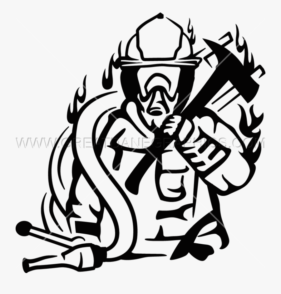 Download Fireman Graphic Black And White Clipart Firefighter - Fireman Black And White Graphics, Transparent Clipart