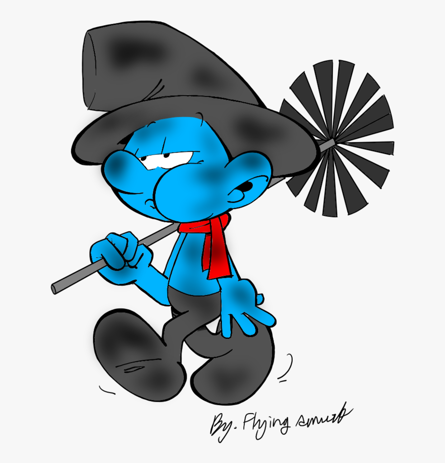 Sweepy Smurf - Cartoon, Transparent Clipart
