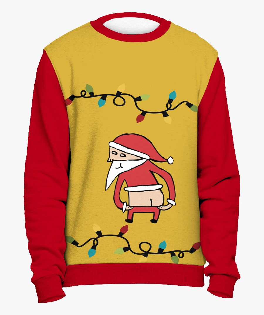 On Sale Bad Santa Ugly Christmas Sweater - Long-sleeved T-shirt, Transparent Clipart