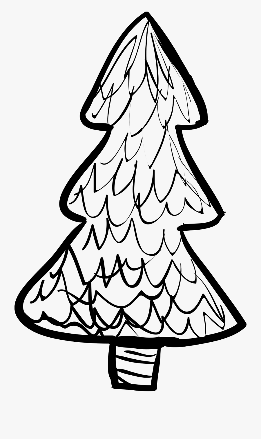 Pine Coloring Page - Christmas Tree, Transparent Clipart