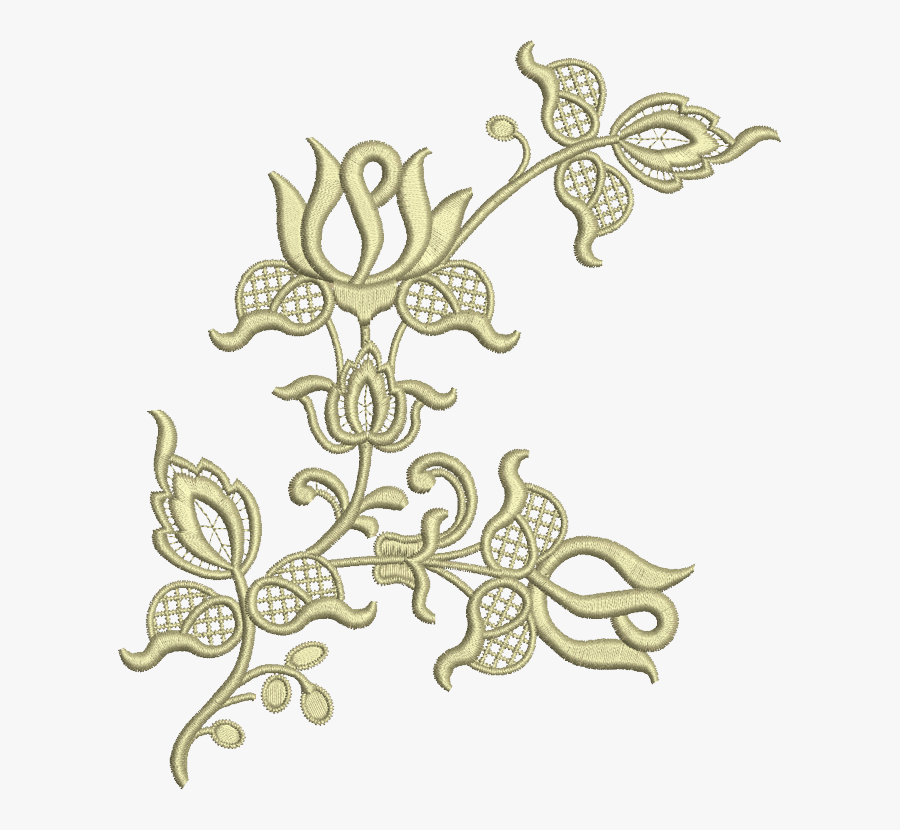 Clip Art Flower Embroidery - Cloth Embroidery Png, Transparent Clipart