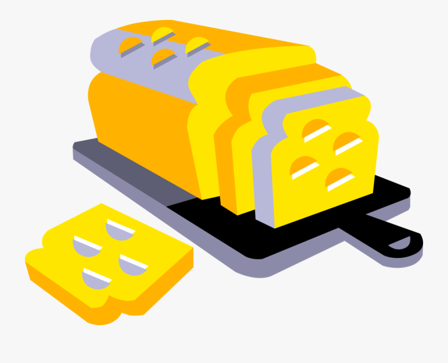 Vector Illustration Of Baked Bakery Bread Loaf On Cutting, Transparent Clipart