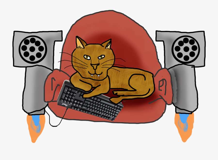 Jet Cat - Cartoon, Transparent Clipart