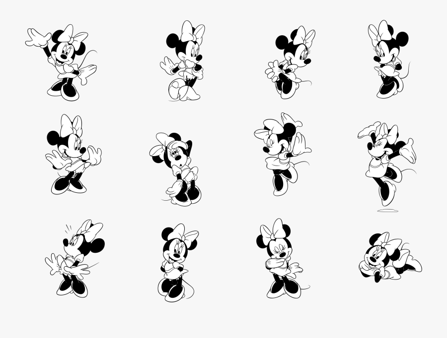 Minnie Mouse Logo Png Transparent - Minnie Mouse Vector Black And White, Transparent Clipart
