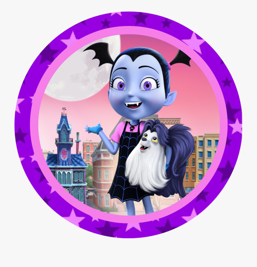 24 X 4cm Personalised Stickers Round Vampirina Colourful - Vampirina Background, Transparent Clipart