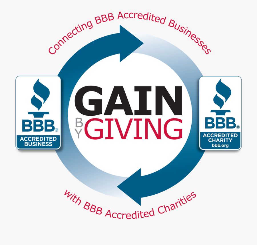 Bbb Accredited Business Logo Png - Bbb Gain By Giving, Transparent Clipart