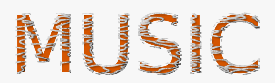Music Text Clip Arts - Orange, Transparent Clipart