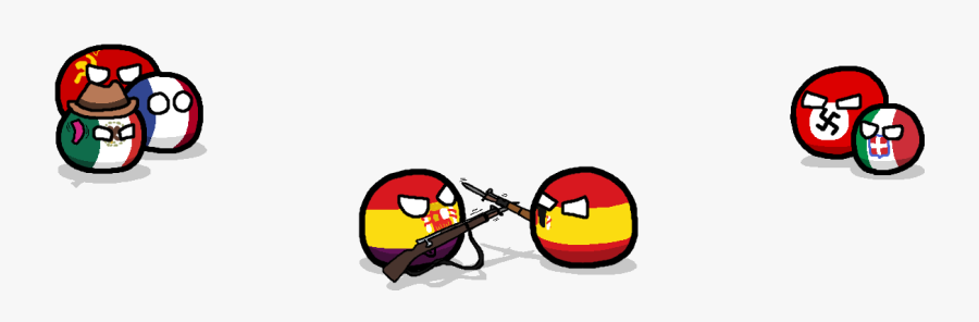 Spanish Civil War - Spanish Civil War Countryballs, Transparent Clipart