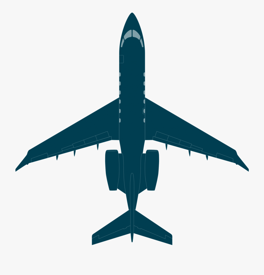 Challenger 350 Top View Cad - Learjet Silhouette, Transparent Clipart