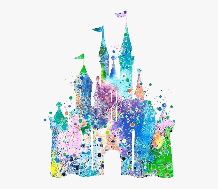 Disney Castle Canvas Wall Art Watercolor Print Digital - Watercolor