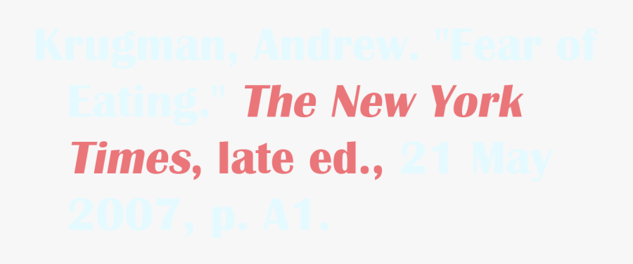 Mla Citation Example - Tints And Shades, Transparent Clipart