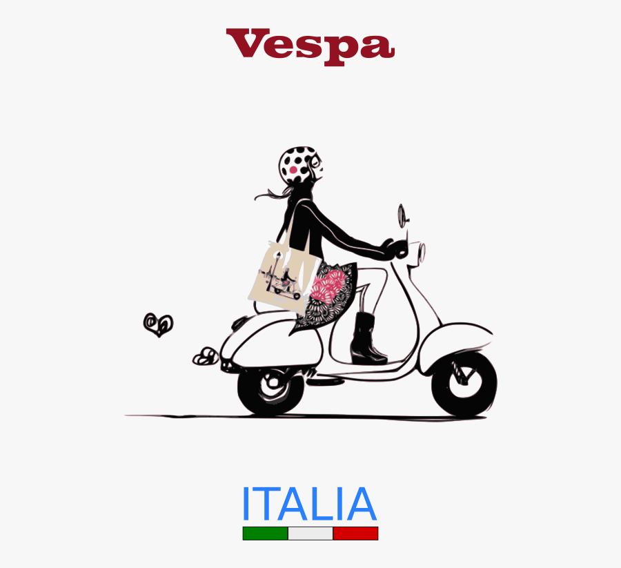 Vespa, Transparent Clipart