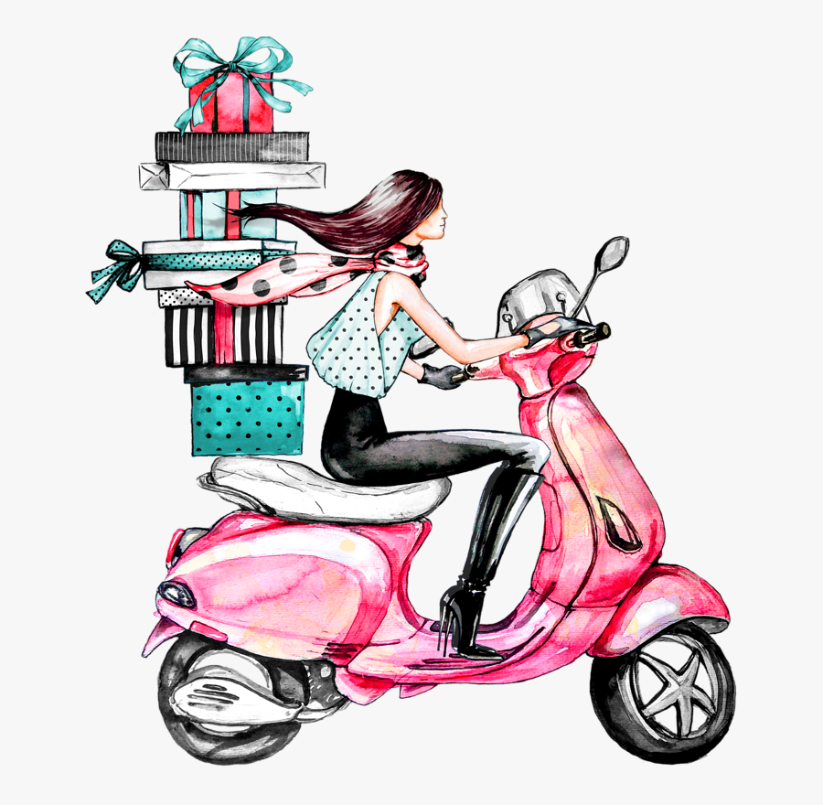 Publicat De Eu Ciresica La - Happy Birthday Scooter Lady, Transparent Clipart