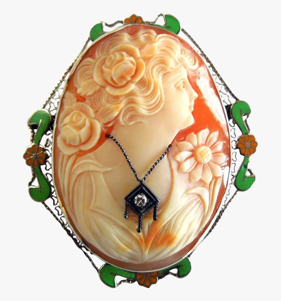 Vintage 1930"s 14k Habille Cameo Of Goddess Flora With, Transparent Clipart