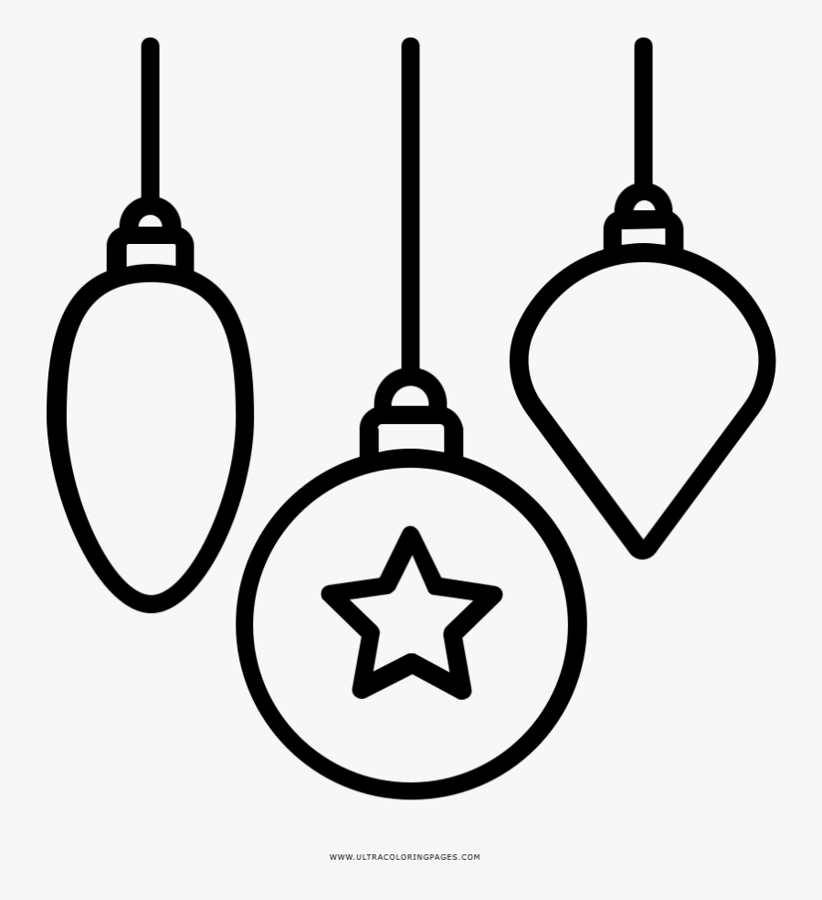 Christmas Ornaments Coloring Page, Transparent Clipart