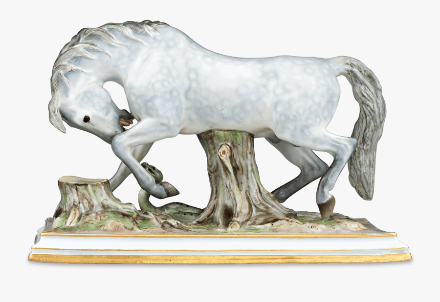 Clip Art German Meissen Horse And - Bronze Sculpture, Transparent Clipart