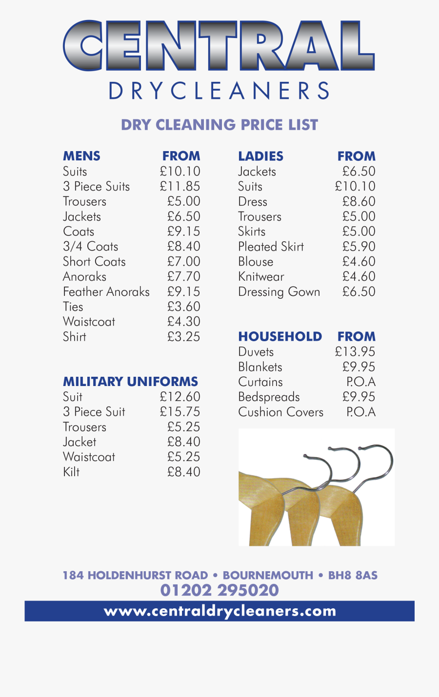 Pricing Central Dry Cleaners Dry Cleaners In Bournemouth - Curtain Cleaning Price List, Transparent Clipart