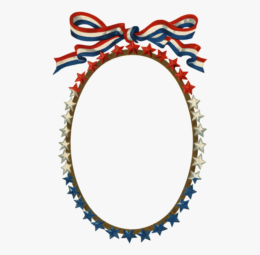 Vl%23ameri 09 Month Of July, Happy Birthday - Vintage Patriotic Picture Frame, Transparent Clipart