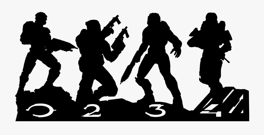 Combat Evolved Master Chief Halo - Halo Master Chief Silhouette, Transparent Clipart