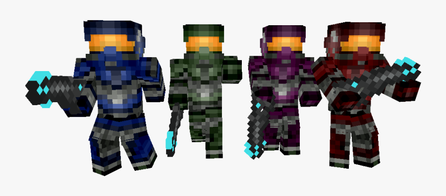 Clip Art Master Of Minecraft - Pixel Gun Halo Skin, Transparent Clipart