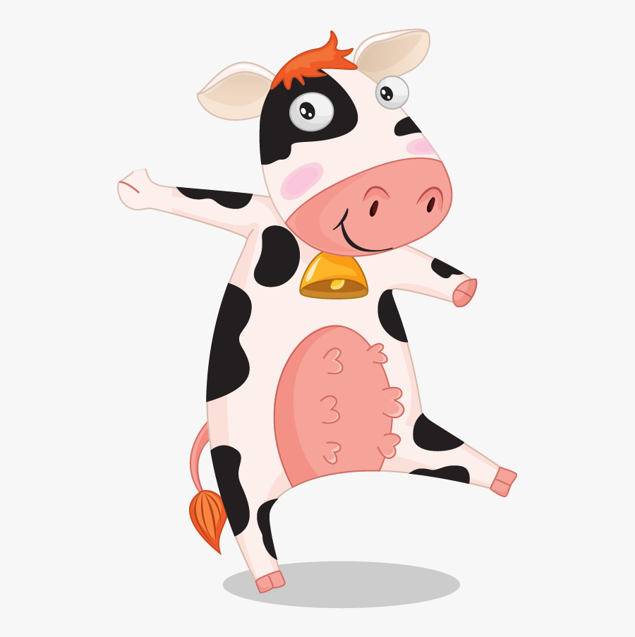 Cartoon Cow And Milk, Transparent Clipart