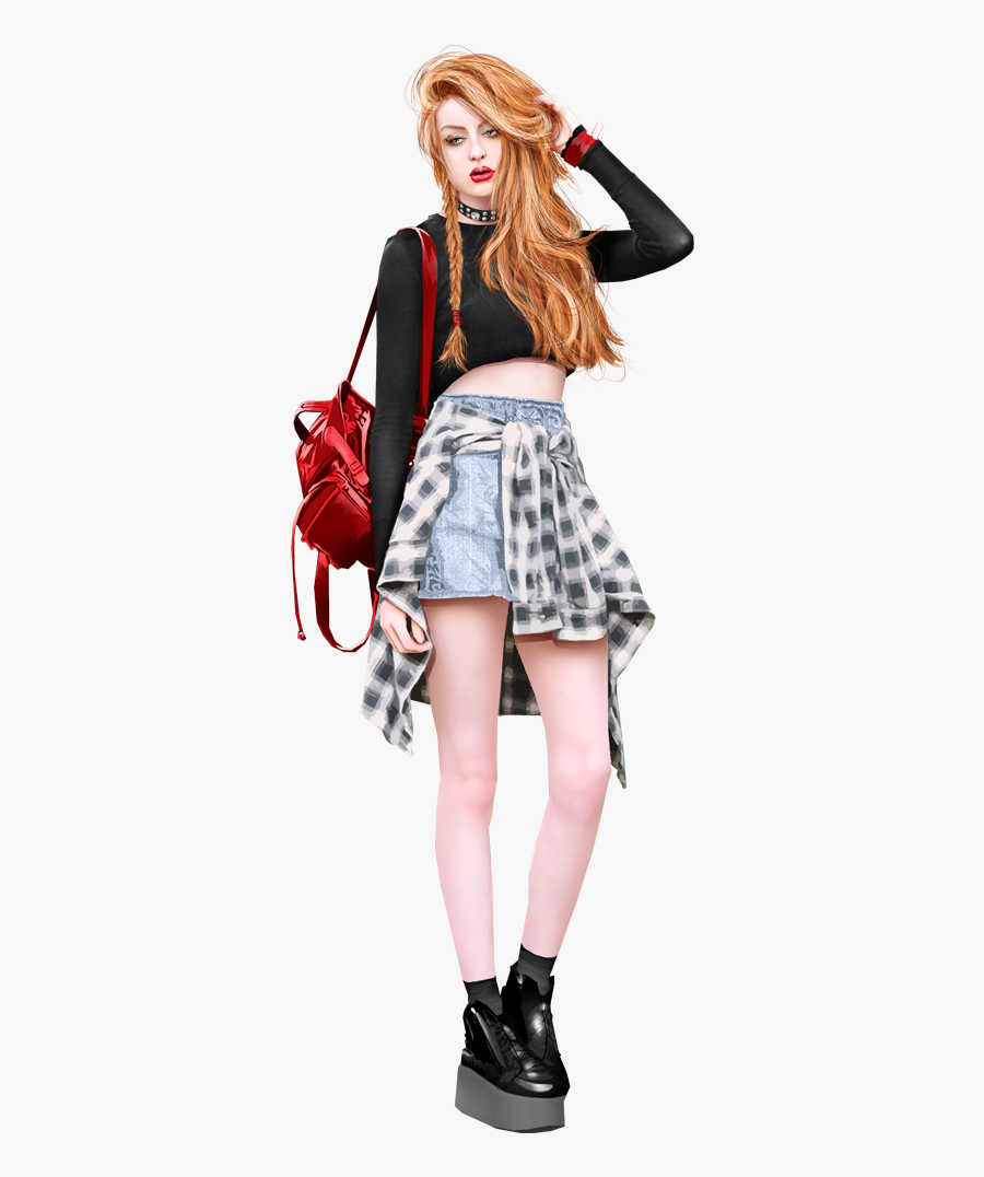 Transparent Fanny Pack Clipart - Girl, Transparent Clipart