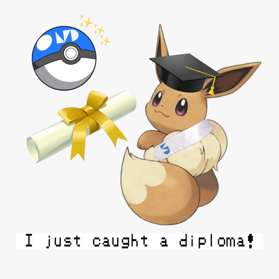 #gradcapdesign #pokemon #eevee #gradeon #collegegrad - Let's Go Eevee Png, Transparent Clipart