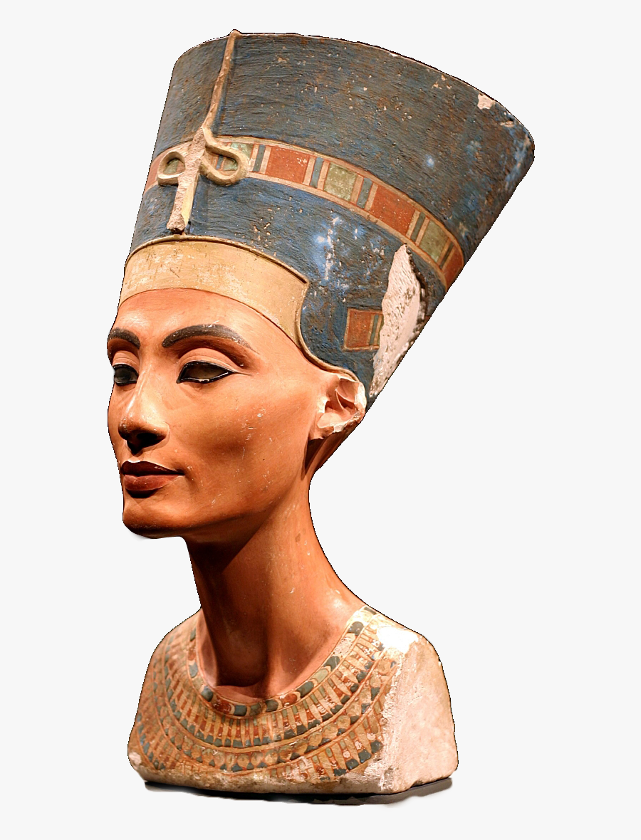 Transparent Greek Bust Png - Queen Nefertiti Painted Limestone, Transparent Clipart
